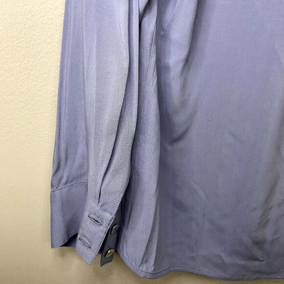 Soft Surroundings Tunic Blouse Size Small Blue Zippy Top Long Sleeve Full‎ Zip - Picture 8 of 9